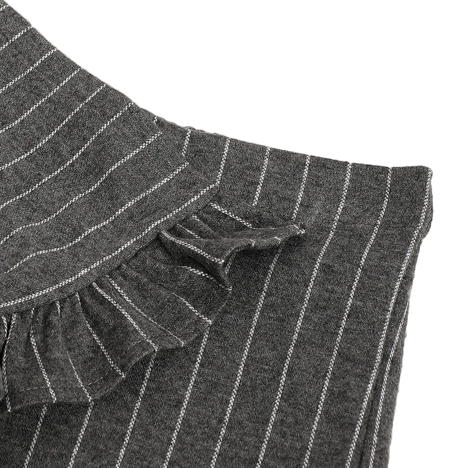 Girls Medium Grey Striped Shorts