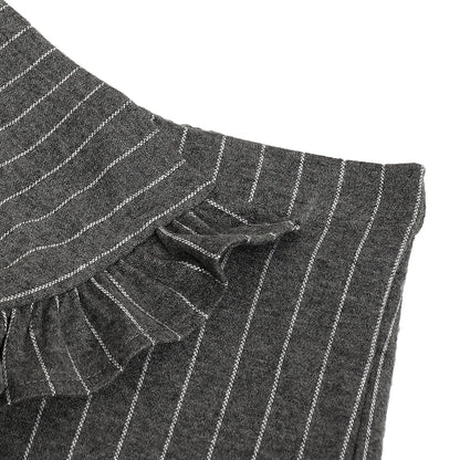 Girls Medium Grey Striped Shorts