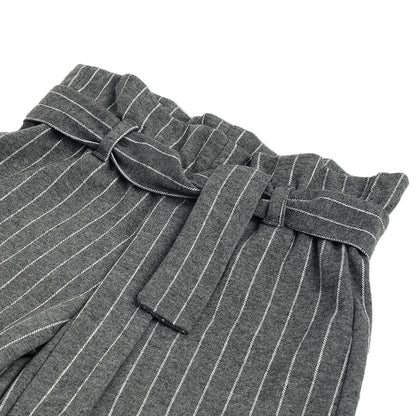 Girls Medium Grey Striped Trousers