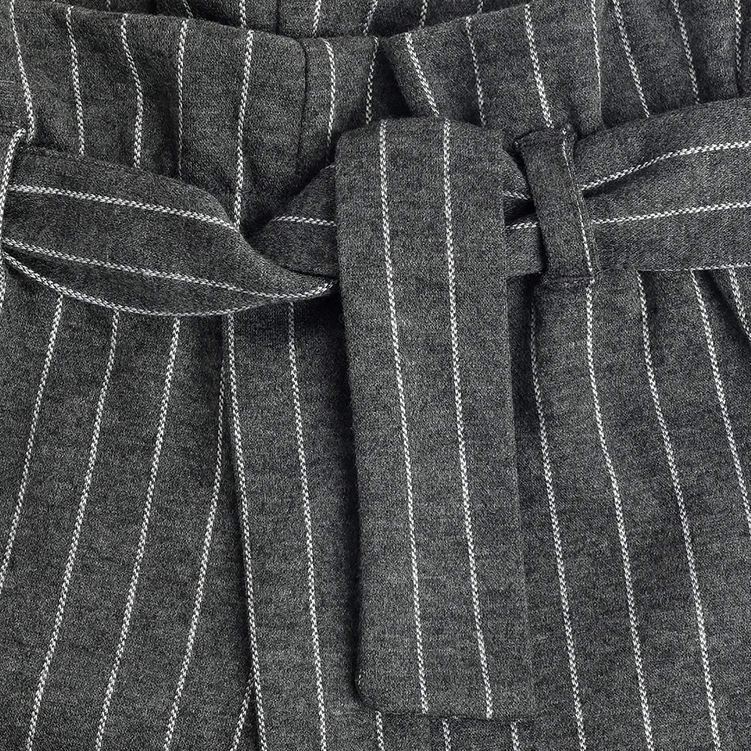 Girls Medium Grey Striped Trousers