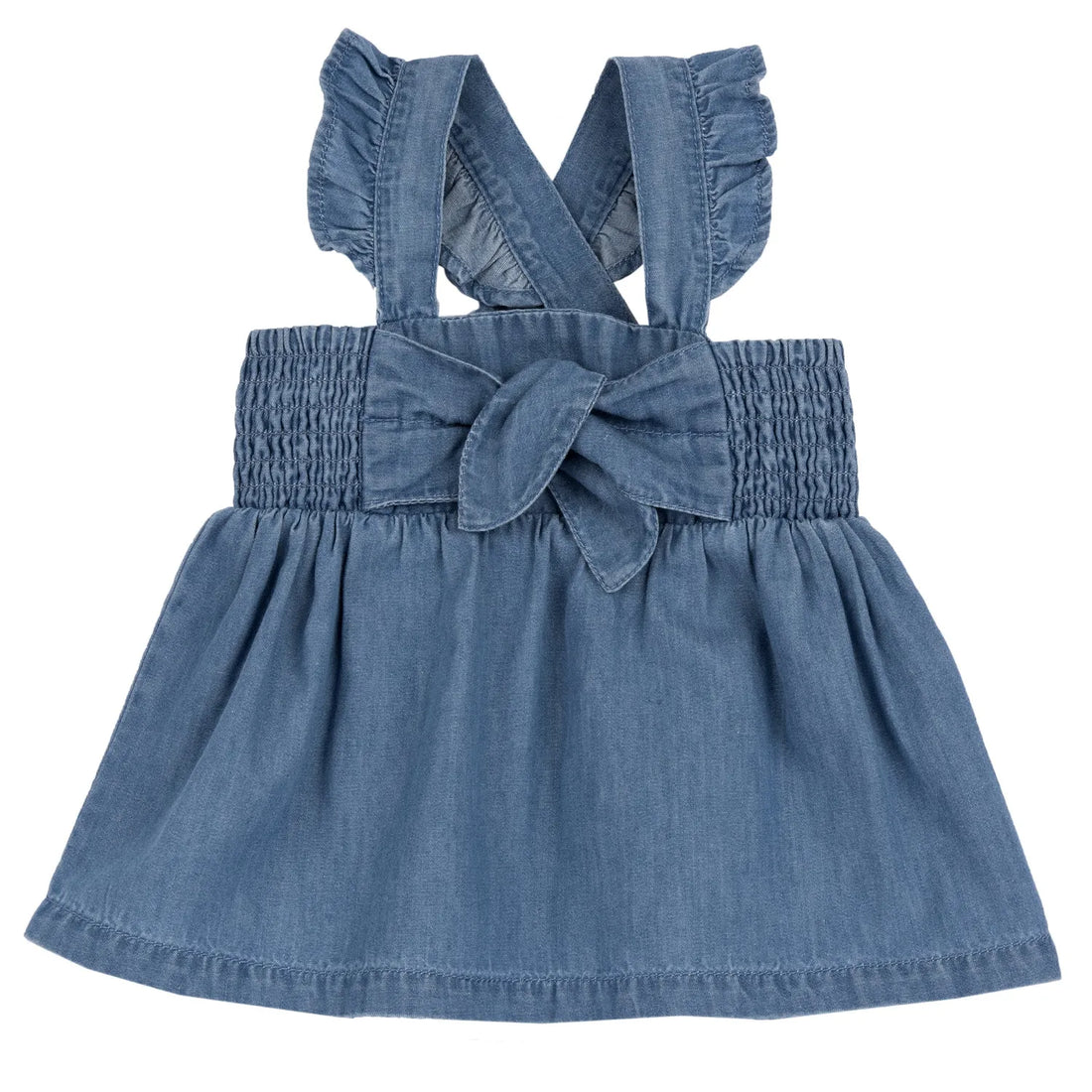 Girls Medium Light Blue Denim Overall Skirt