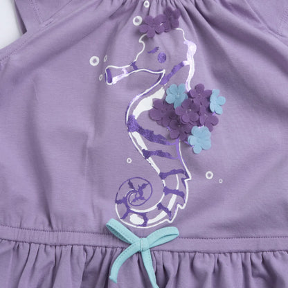 Girls Medium Lilac Embellished Dress