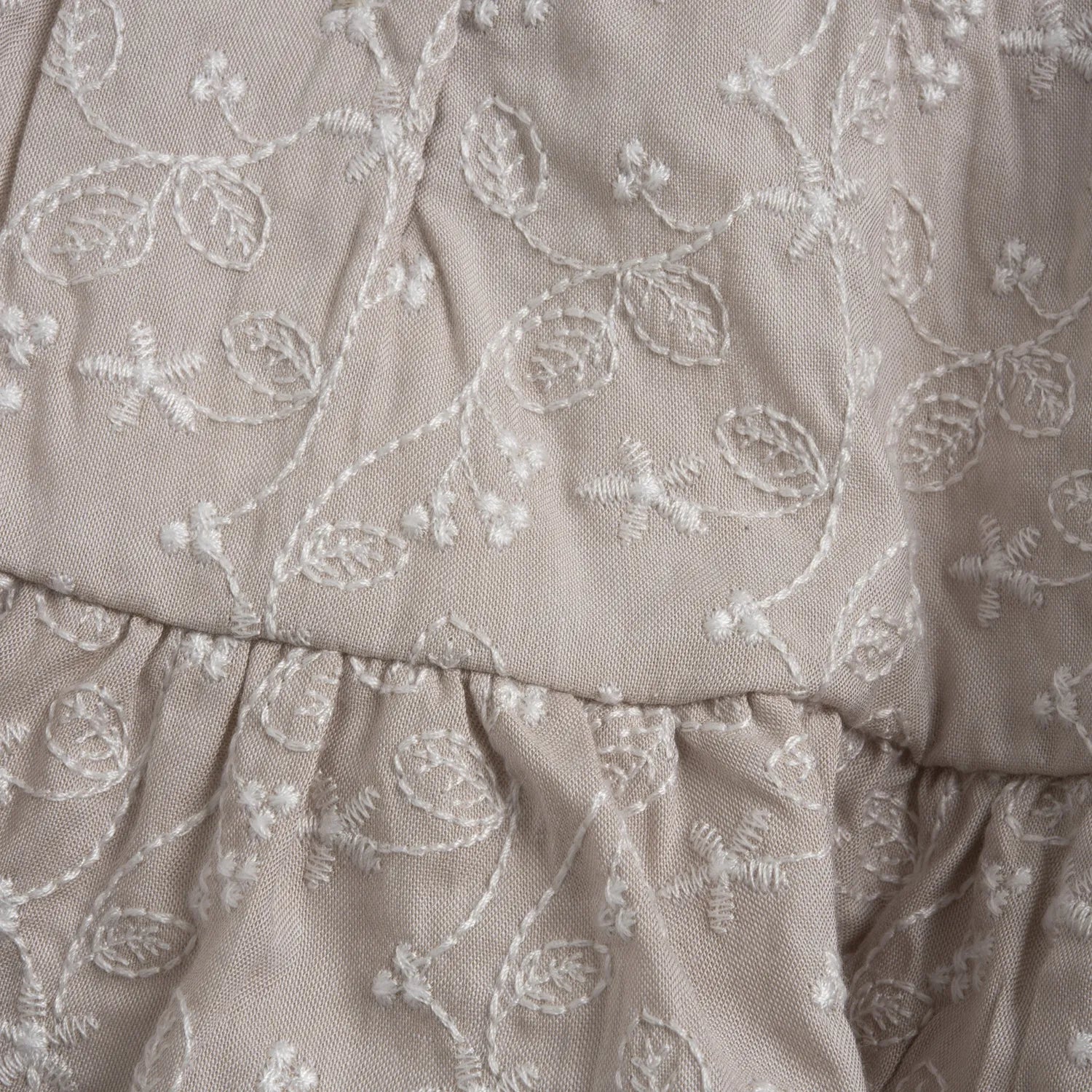 Girls Medium Natural Embroidered Dress with Panties