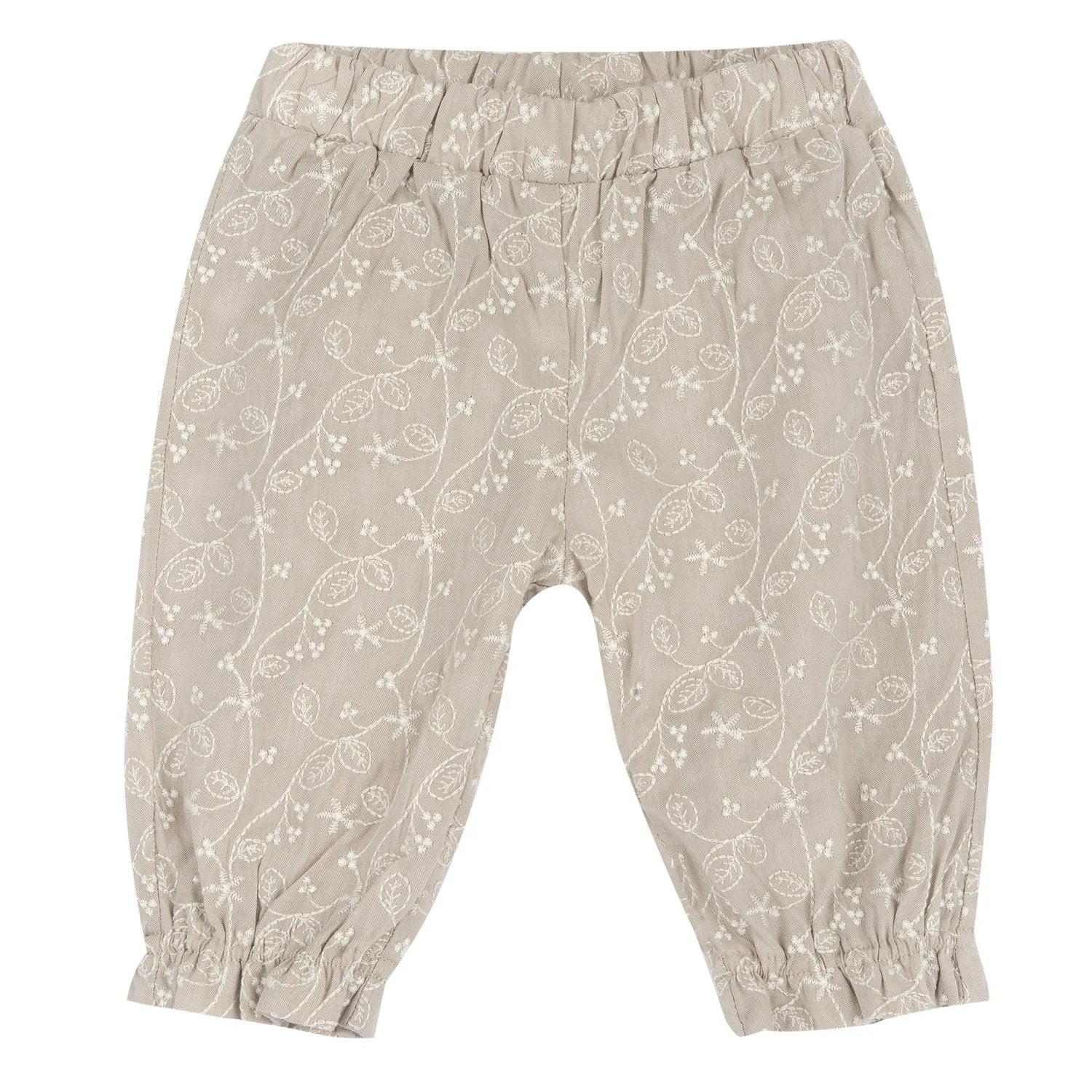 Girls Medium Natural Embroidered Joggers