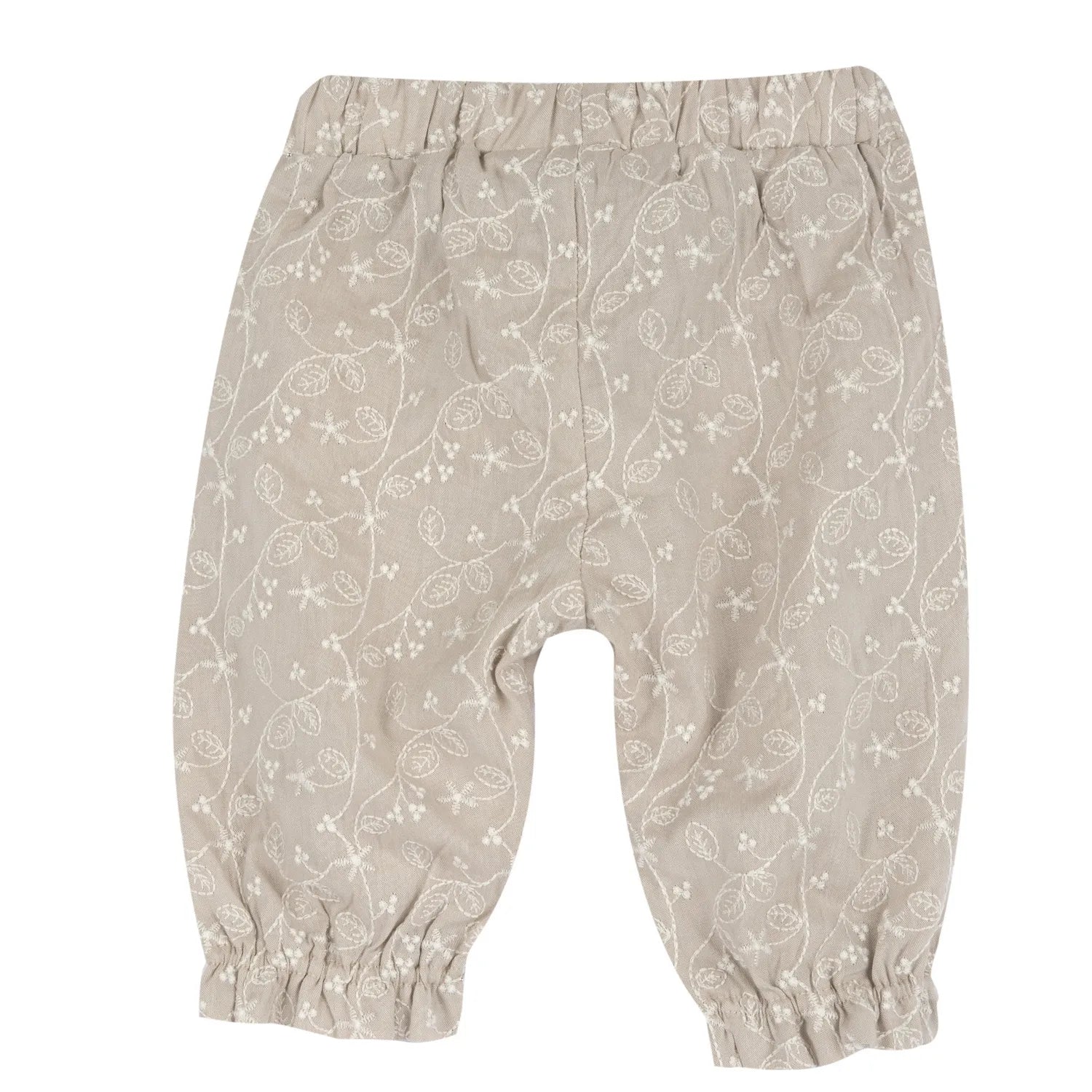 Girls Medium Natural Embroidered Joggers