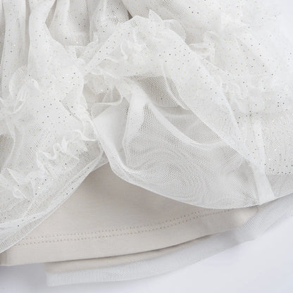 Girls Medium Natural Self Design Skirt