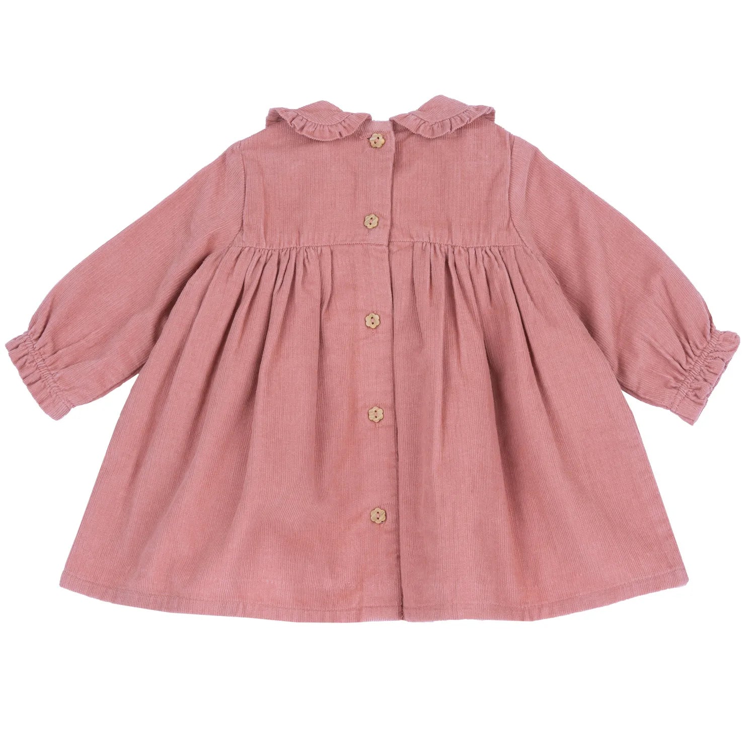 Girls Medium Orange Solid Long Sleeve Dress