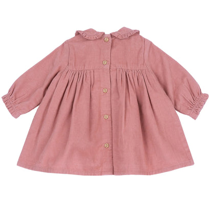 Girls Medium Orange Solid Long Sleeve Dress