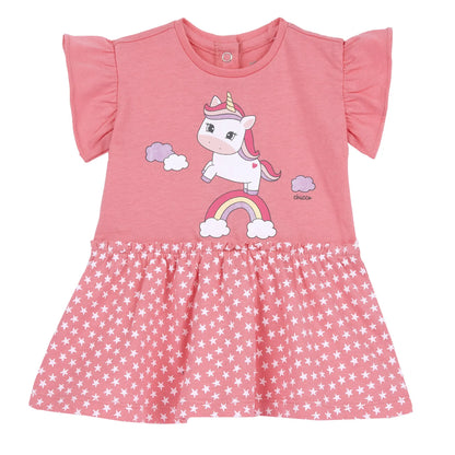 Girls Medium Pink Animal Printed Dress