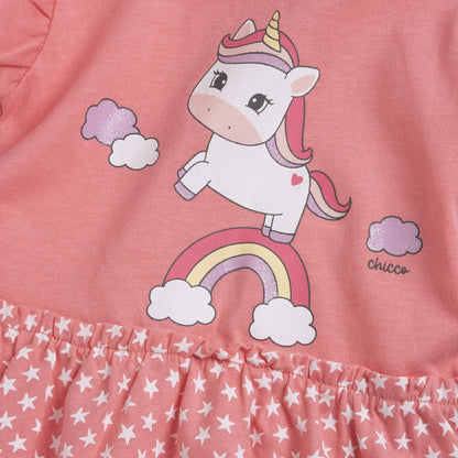 Girls Medium Pink Animal Printed Dress