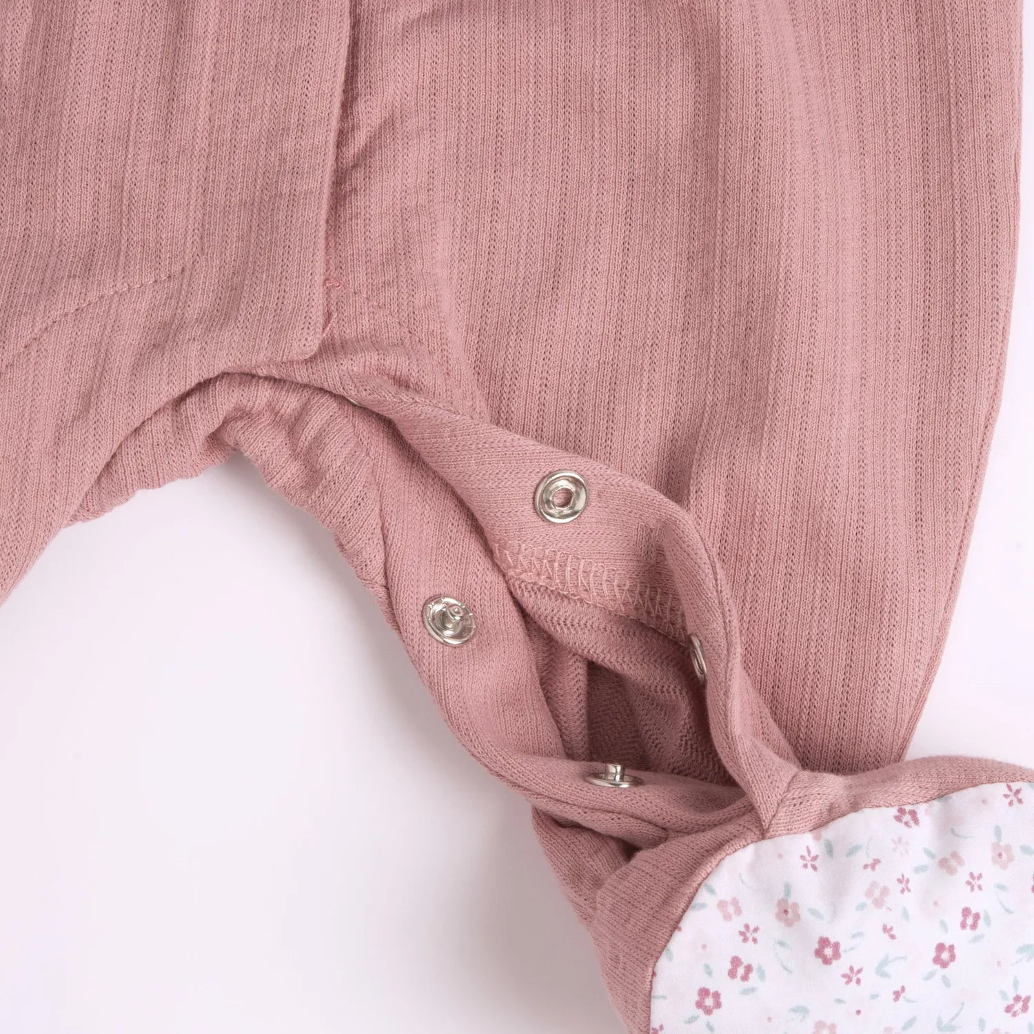 Girls Medium Pink Embellished Front Opening Babysuit