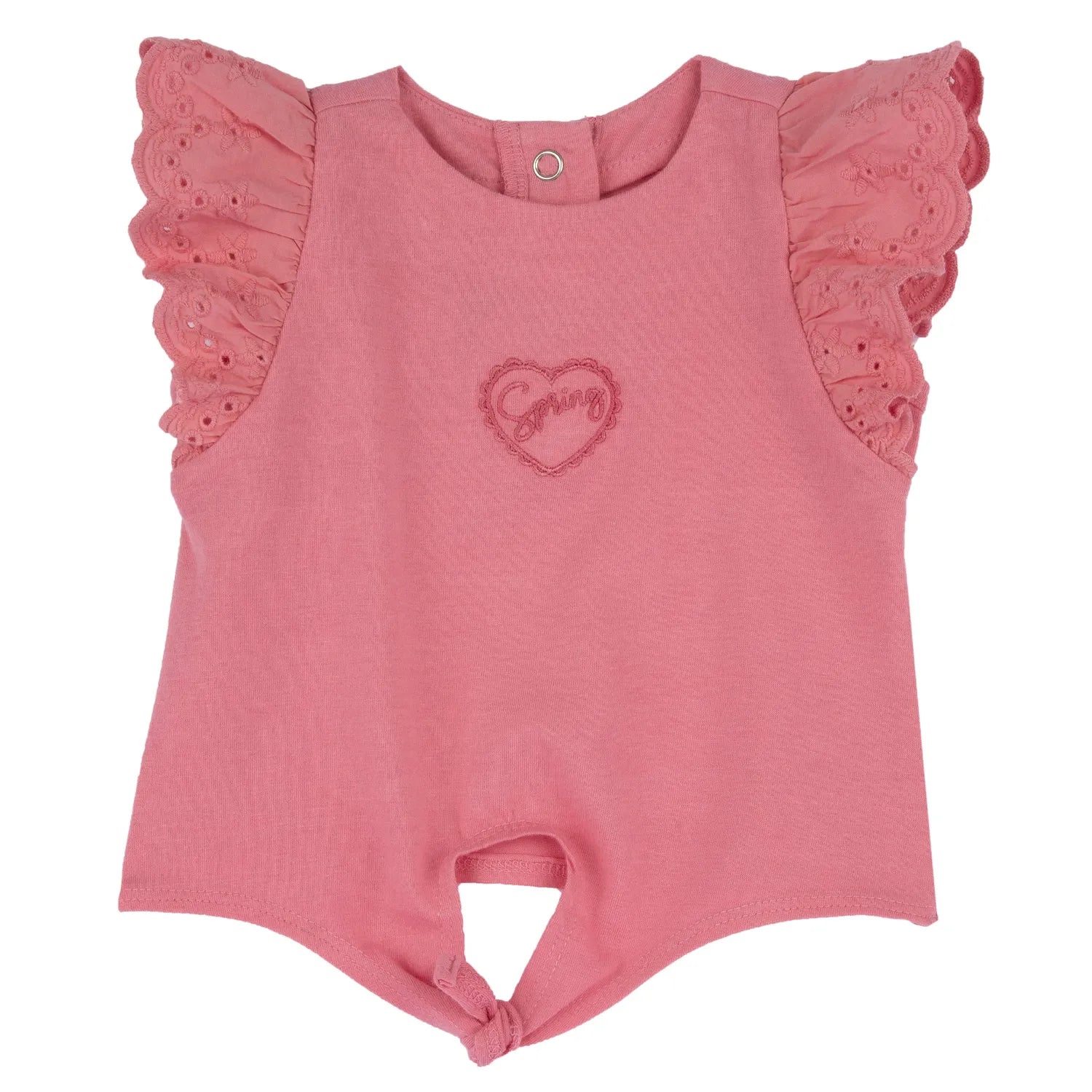 Girls Medium Pink Embroidered Top