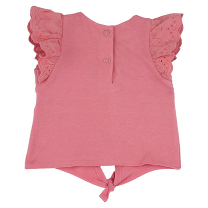 Girls Medium Pink Embroidered Top