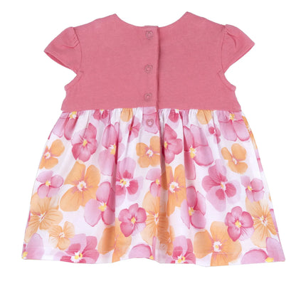 Girls Medium Pink Floral Printed Dress