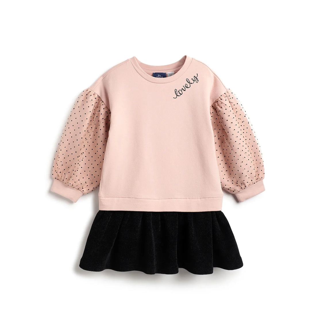 Girls Medium Pink Polka Dot Dress