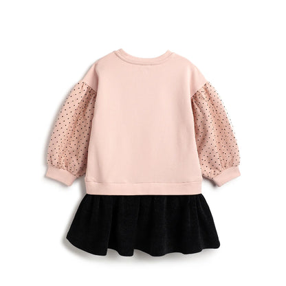 Girls Medium Pink Polka Dot Dress