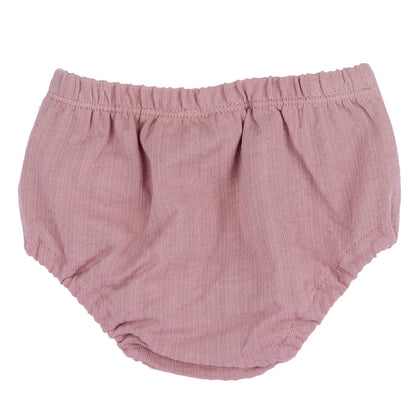 Girls Medium Pink Self Design Dress with Panties