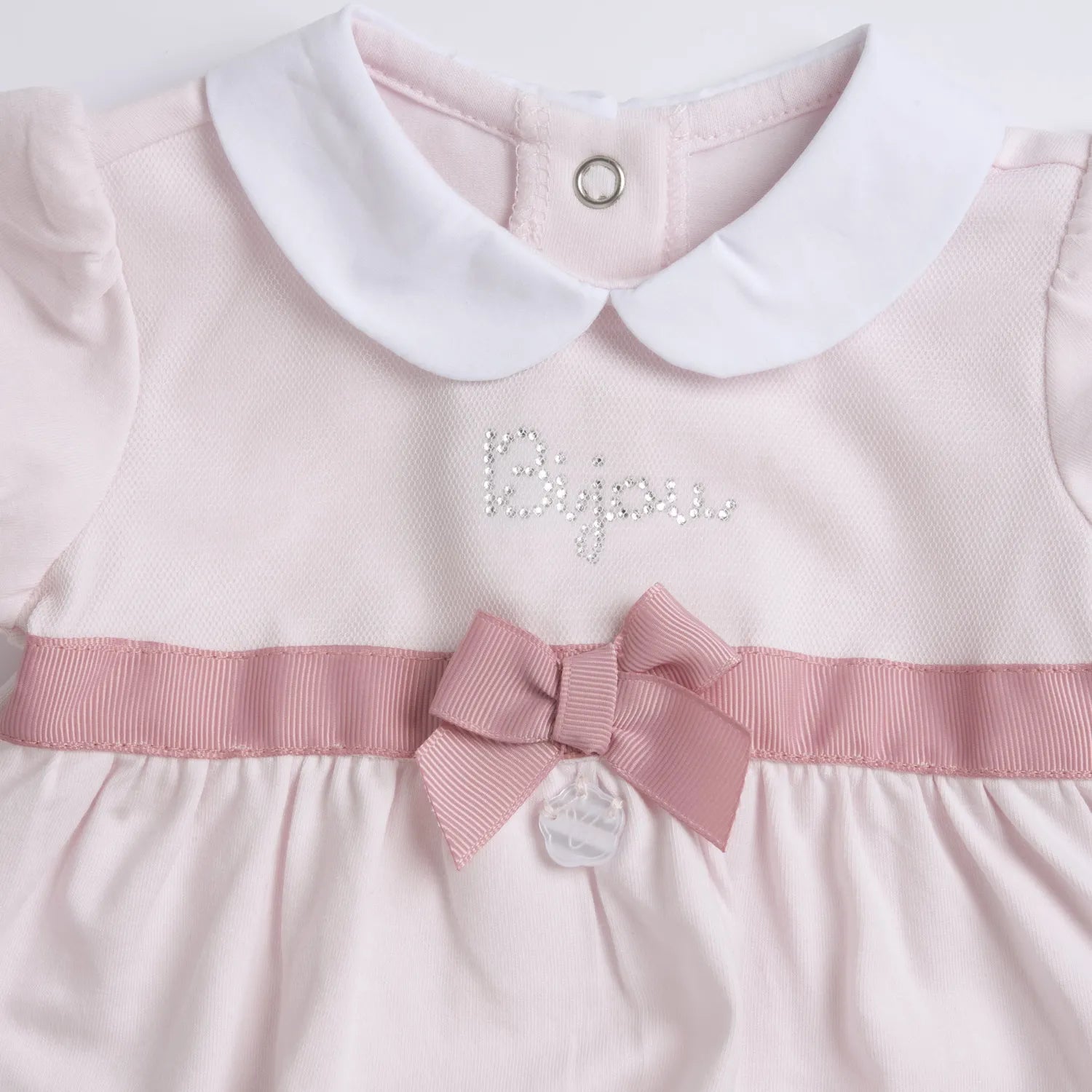 Girls Medium Pink Self Design Dress with Panties