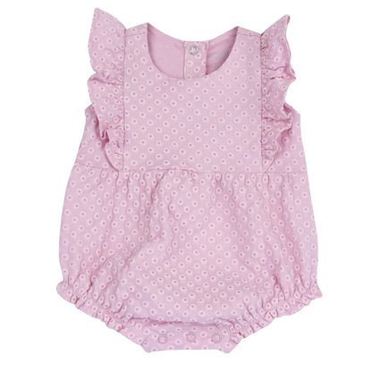 Girls Medium Pink Self Design Romper