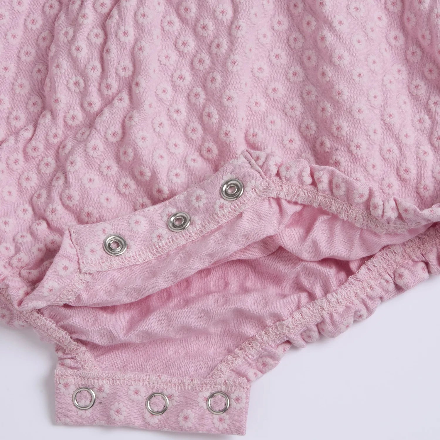 Girls Medium Pink Self Design Romper