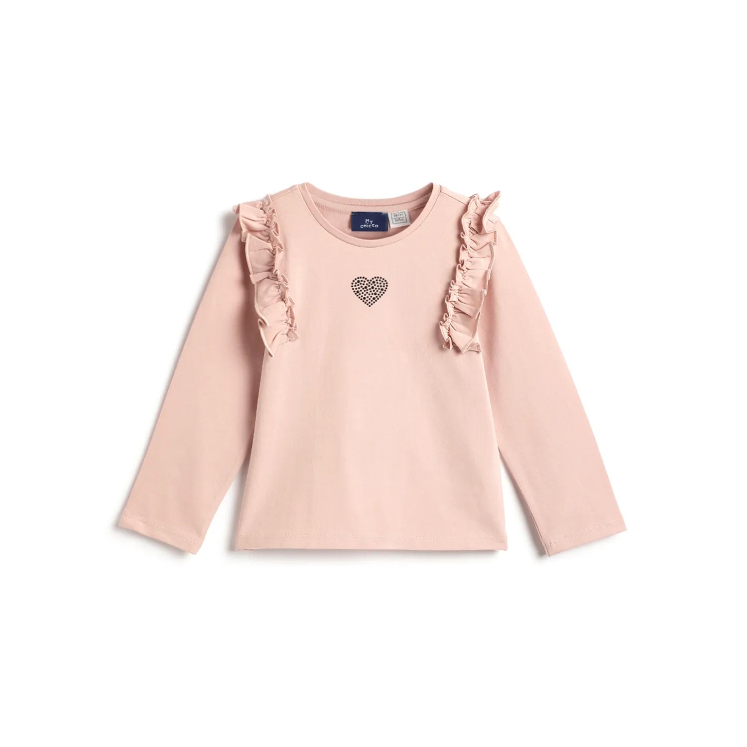 Girls Medium Pink Self Design T- Shirt