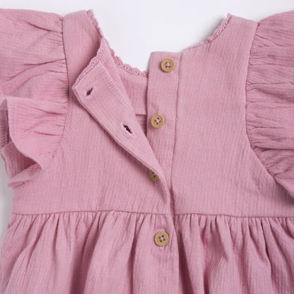 Girls Medium Pink Solid Dress