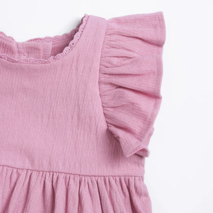 Girls Medium Pink Solid Dress