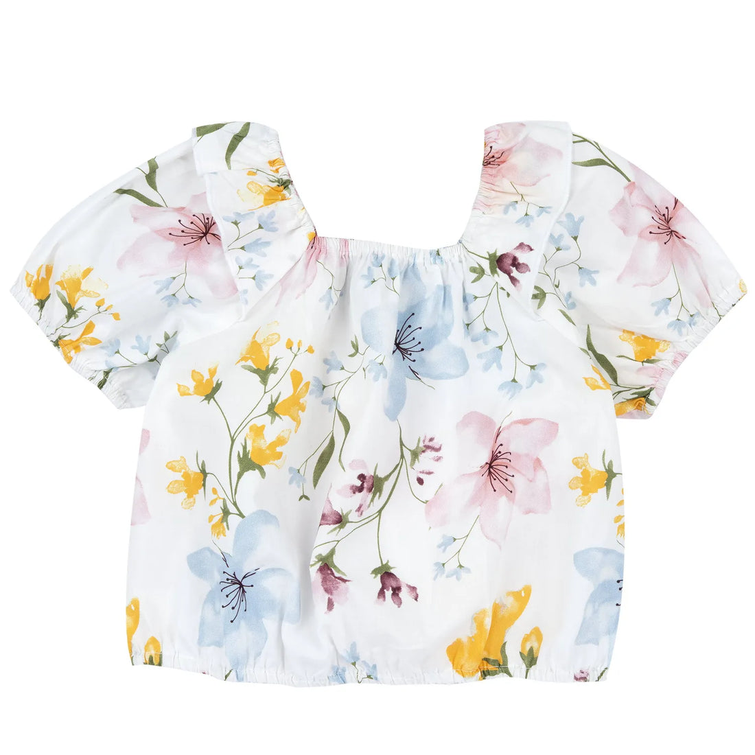 Girls Multicolor Floral Printed Top