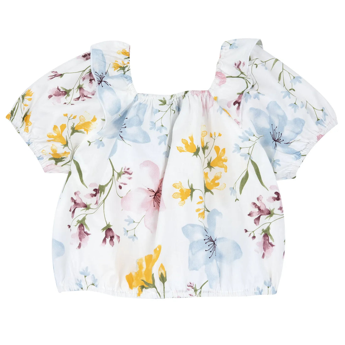 Girls Multicolor Floral Printed Top