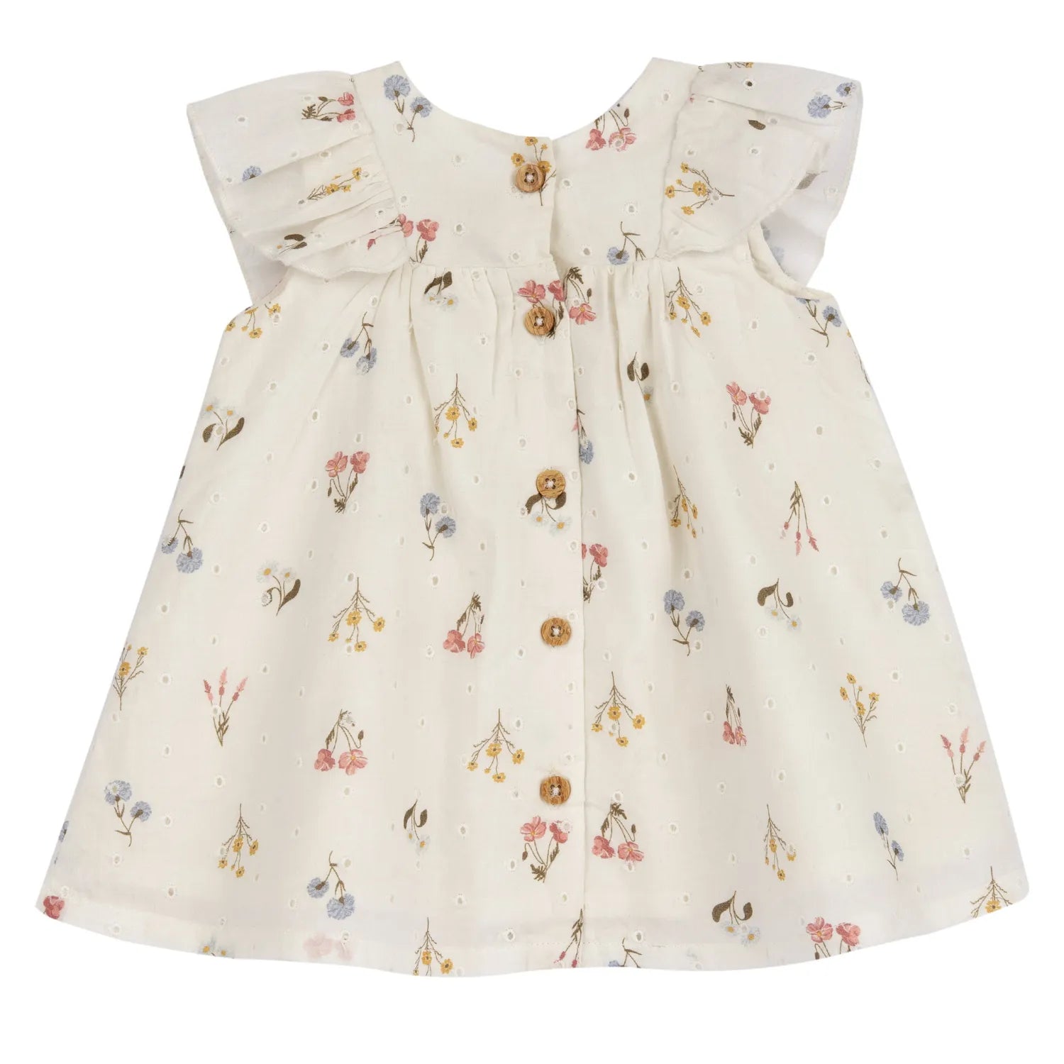 Girls Natural Printed Cap Sleeve Dress