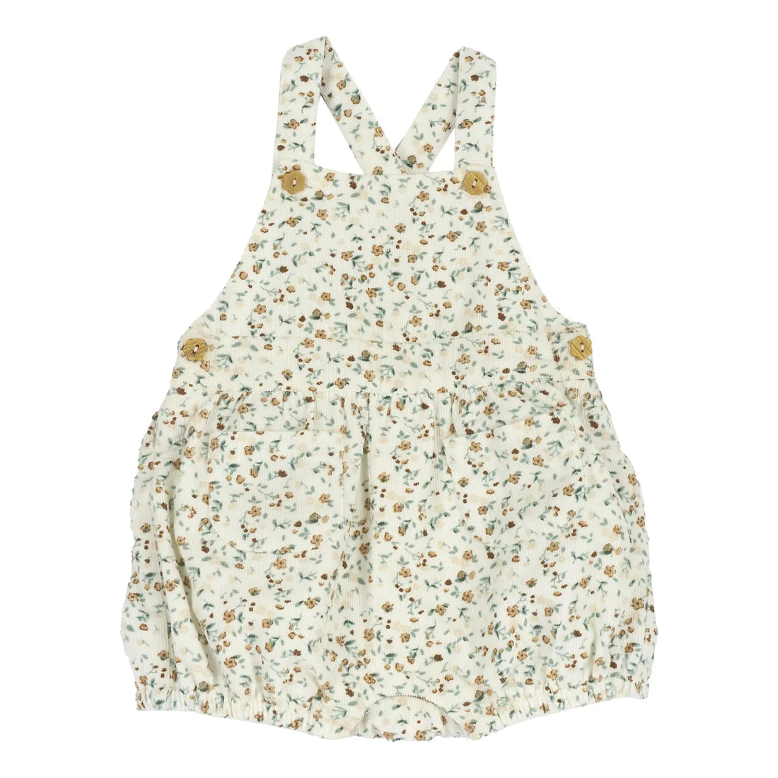 Girls Natural Printed Short Dungaree