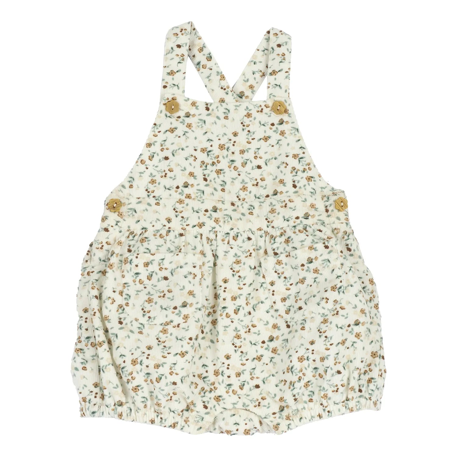 Girls Natural Printed Short Dungaree