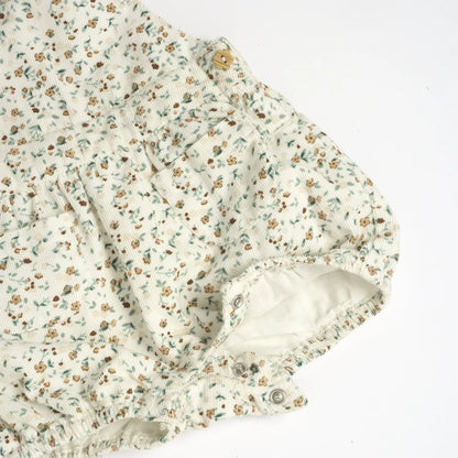 Girls Natural Printed Short Dungaree