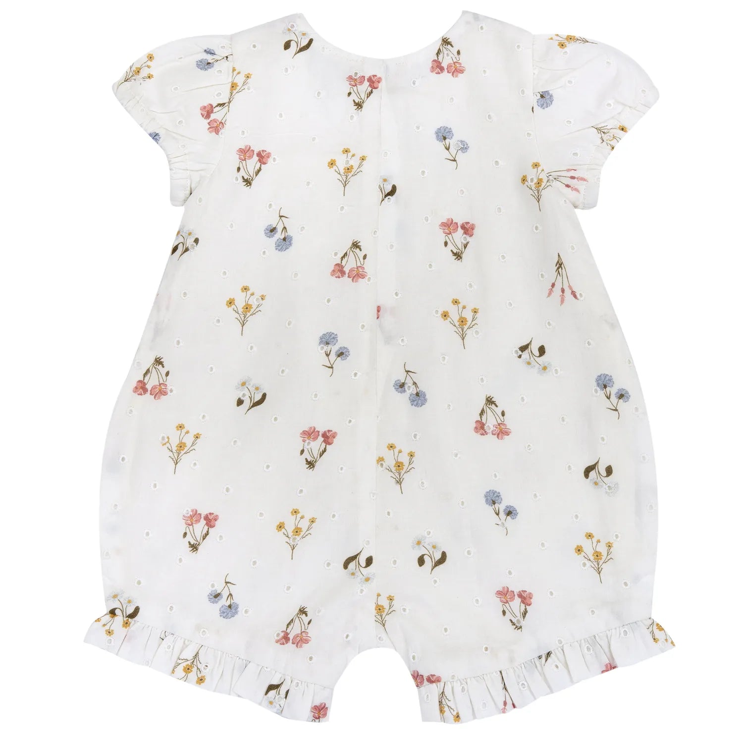 Girls Natural Printed Short Sleeve Romper