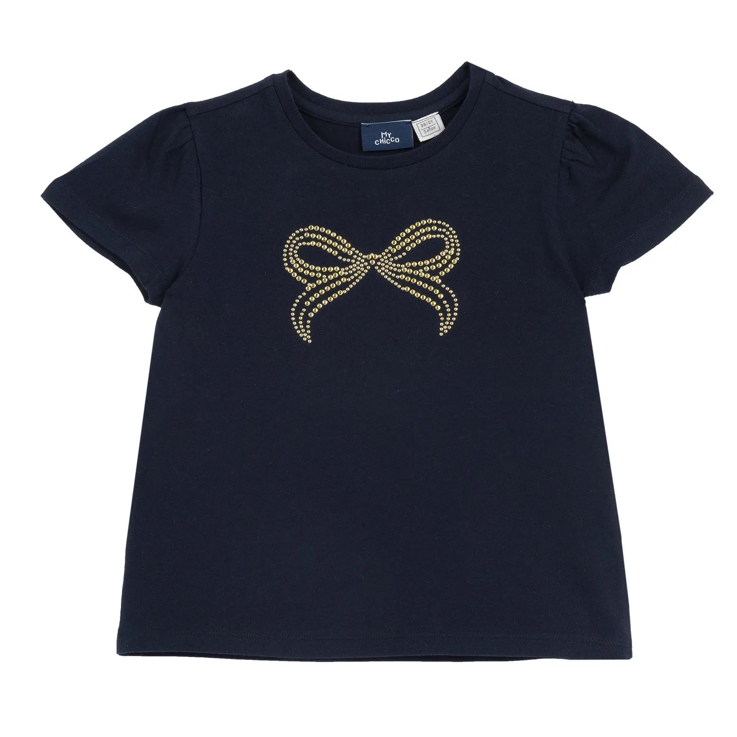 Girls Navy Blue Embellished T-shirt