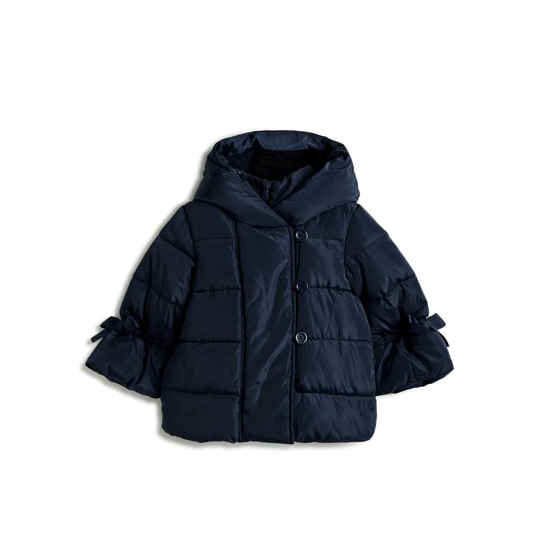 Girls Navy Blue Hooded Jacket