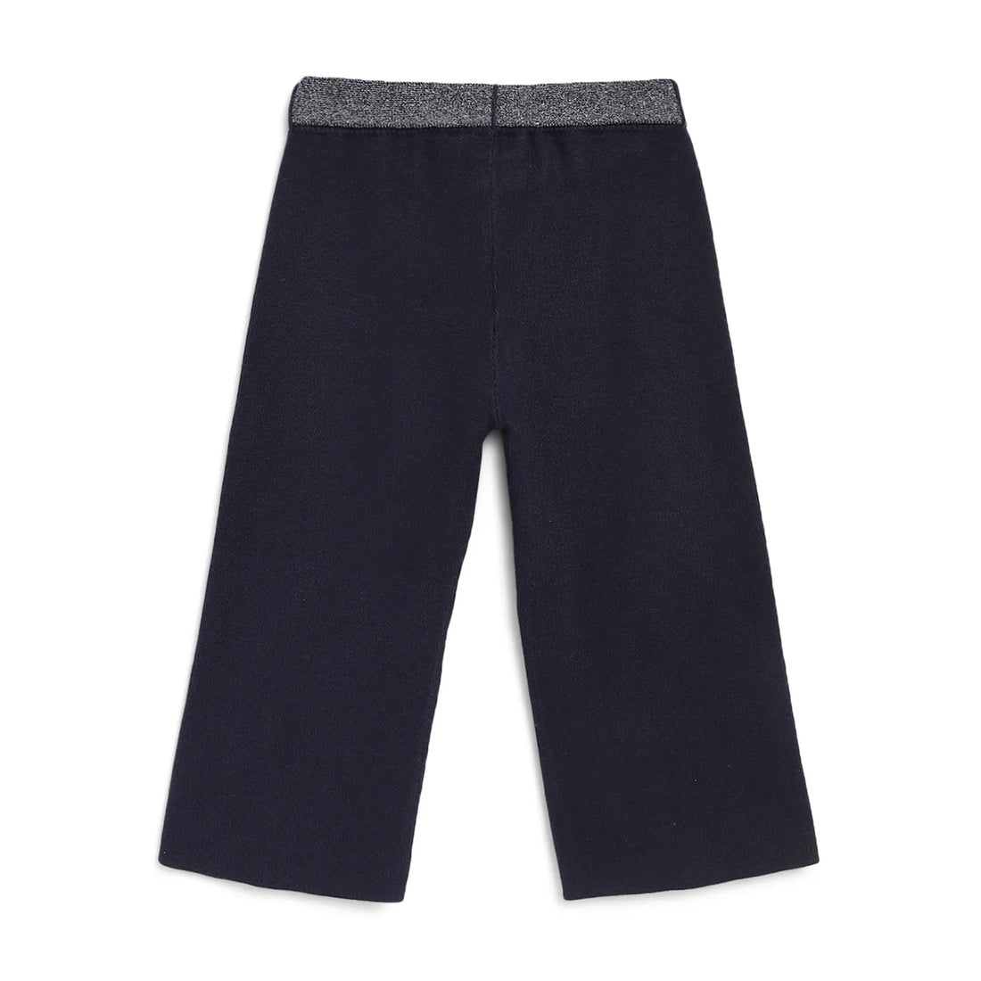 Girls Navy Blue Mid-Rise Parallel Trousers