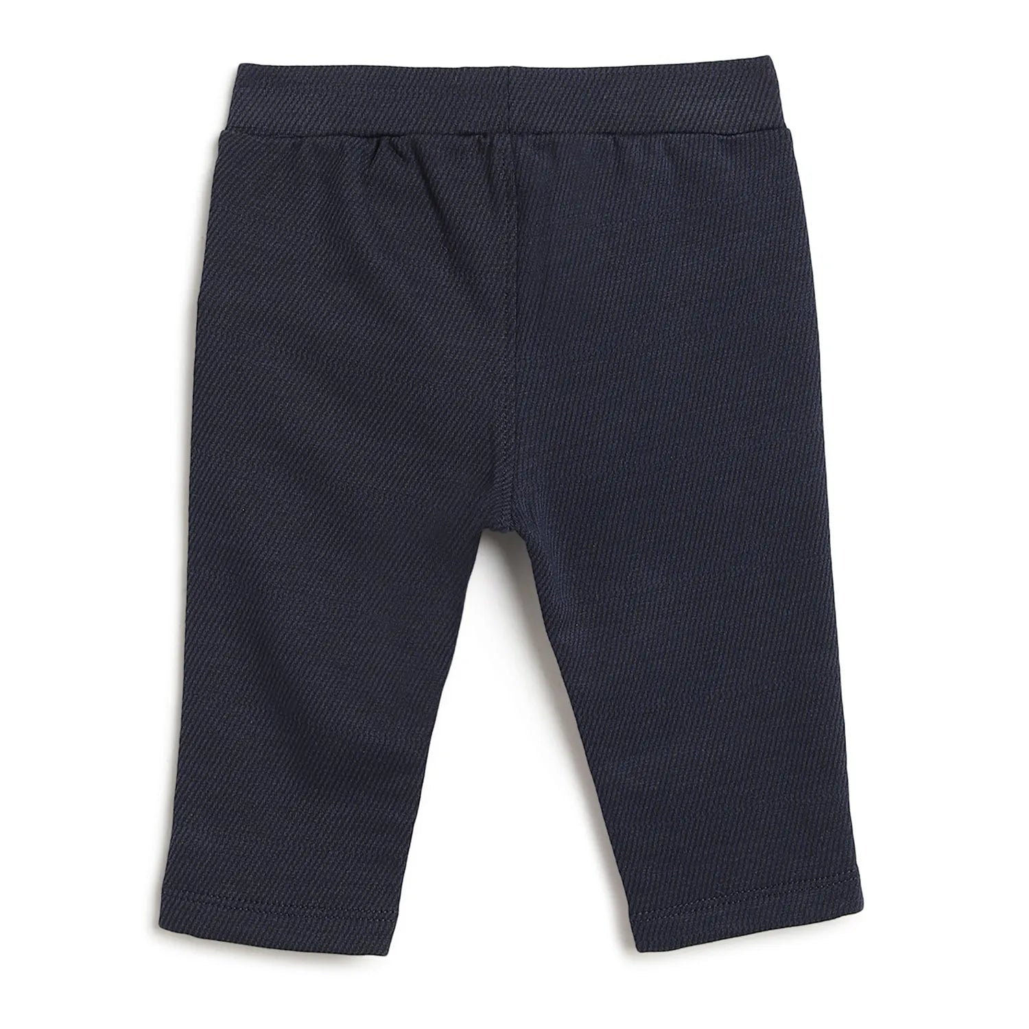 Girls Navy Blue Mid-Rise Relaxed Fit Trousers