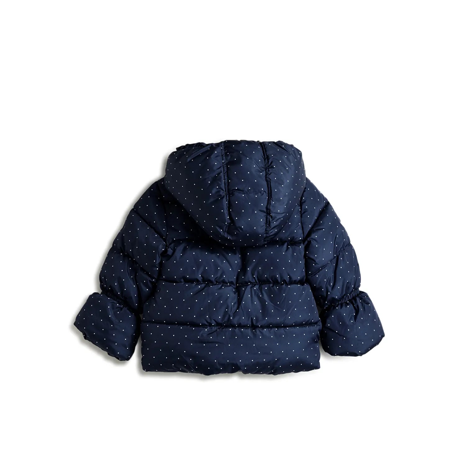 Girls Navy Blue Padded Hooded Jacket