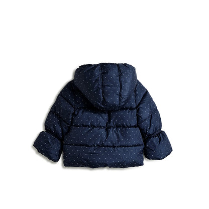 Girls Navy Blue Padded Hooded Jacket
