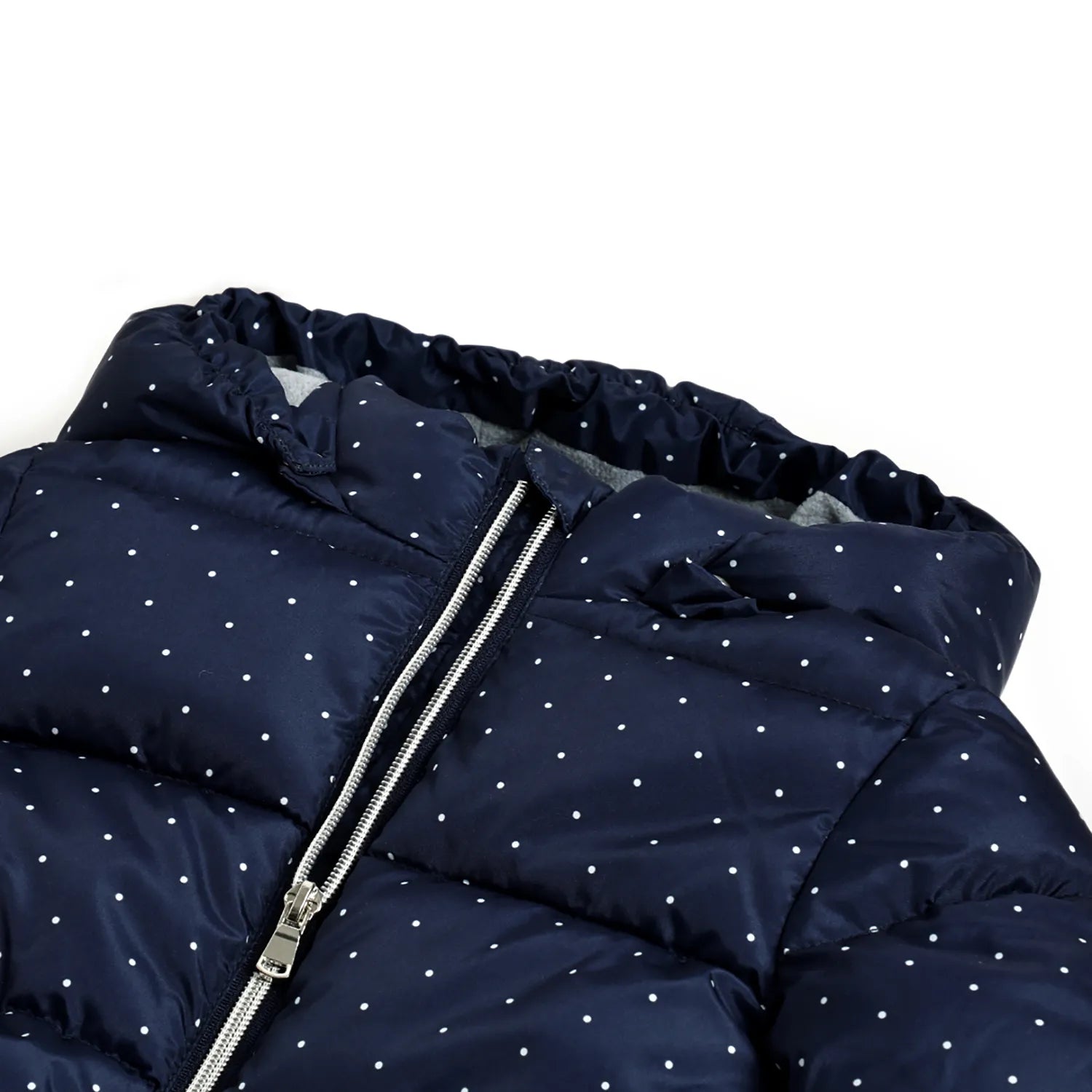 Girls Navy Blue Padded Hooded Jacket