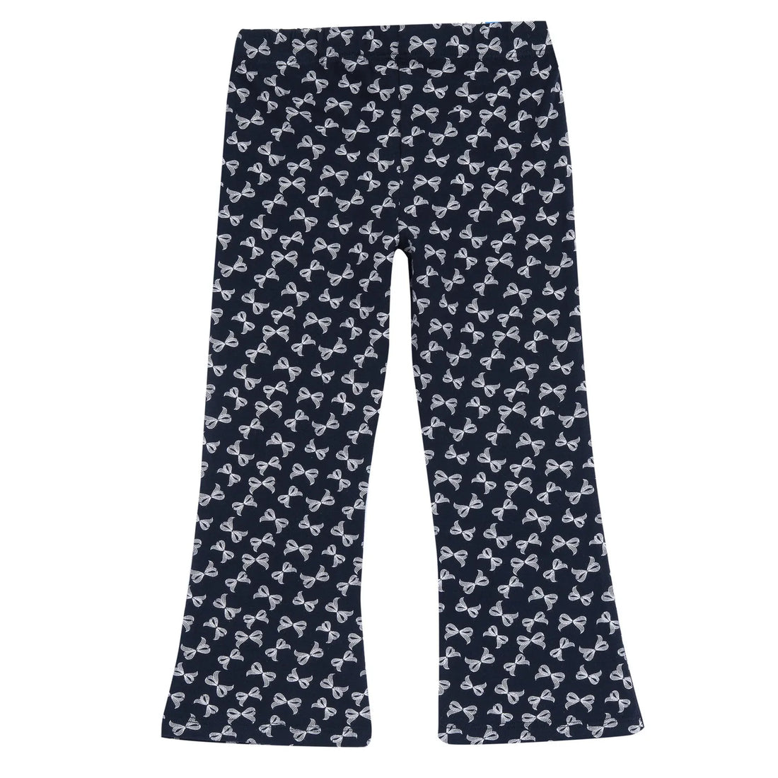 Girls Navy Blue Printed Leggings