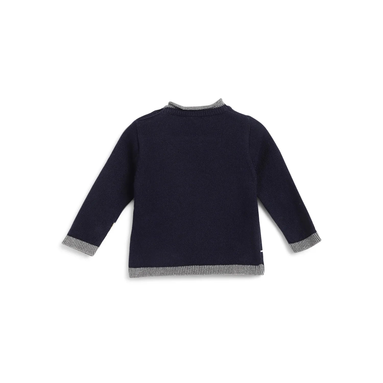 Girls Navy Blue Printed Pullover