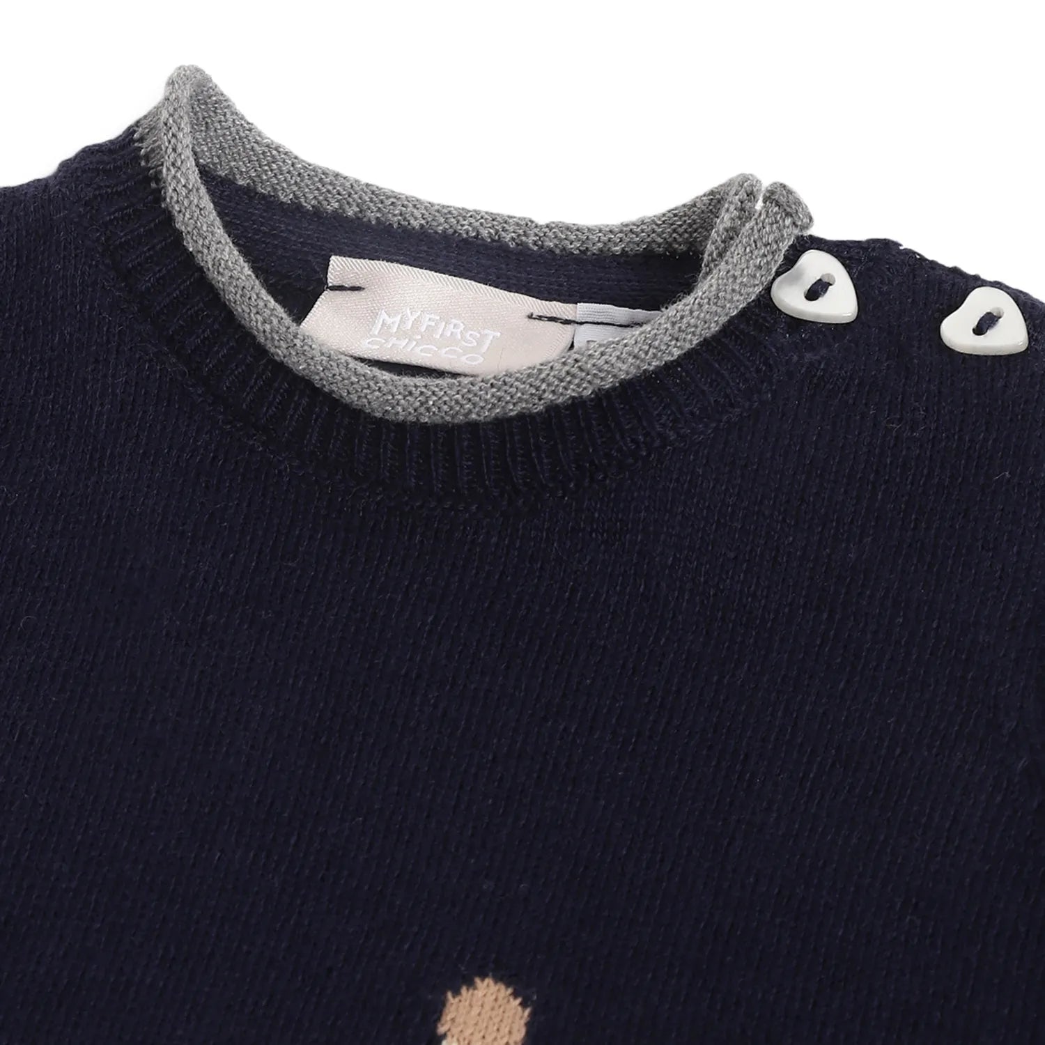 Girls Navy Blue Printed Pullover