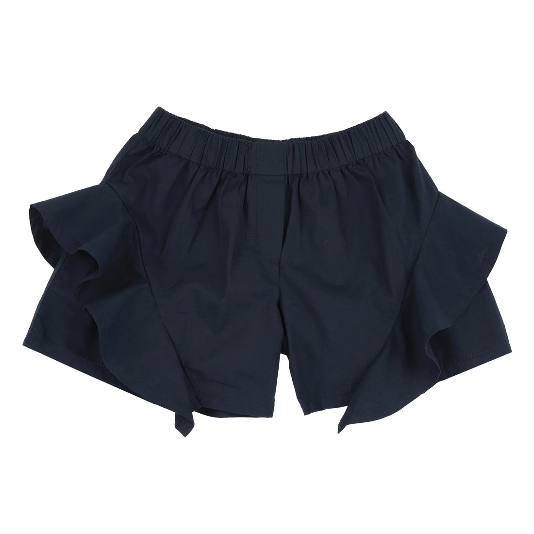 Girls Navy Blue Self Design Shorts
