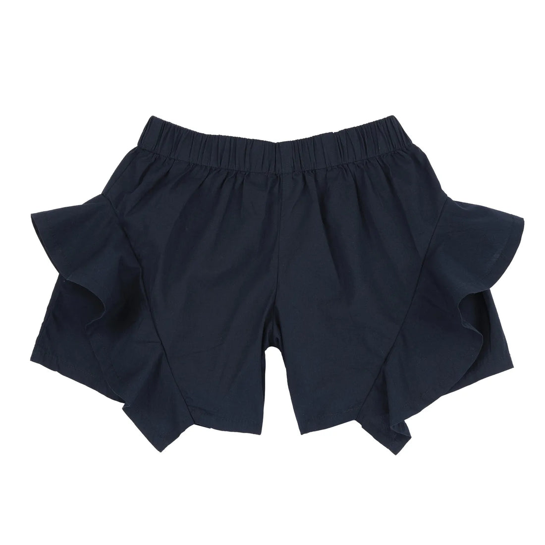 Girls Navy Blue Self Design Shorts