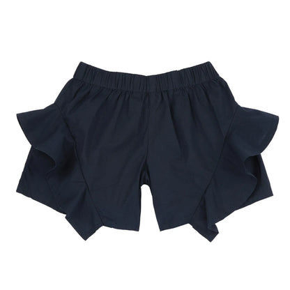 Girls Navy Blue Self Design Shorts
