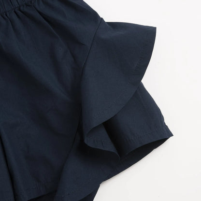 Girls Navy Blue Self Design Shorts
