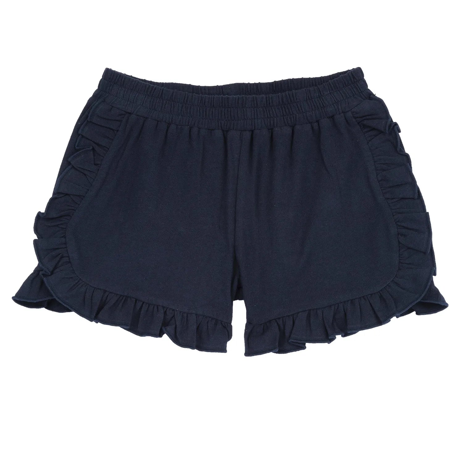 Girls Navy Blue Solid Shorts
