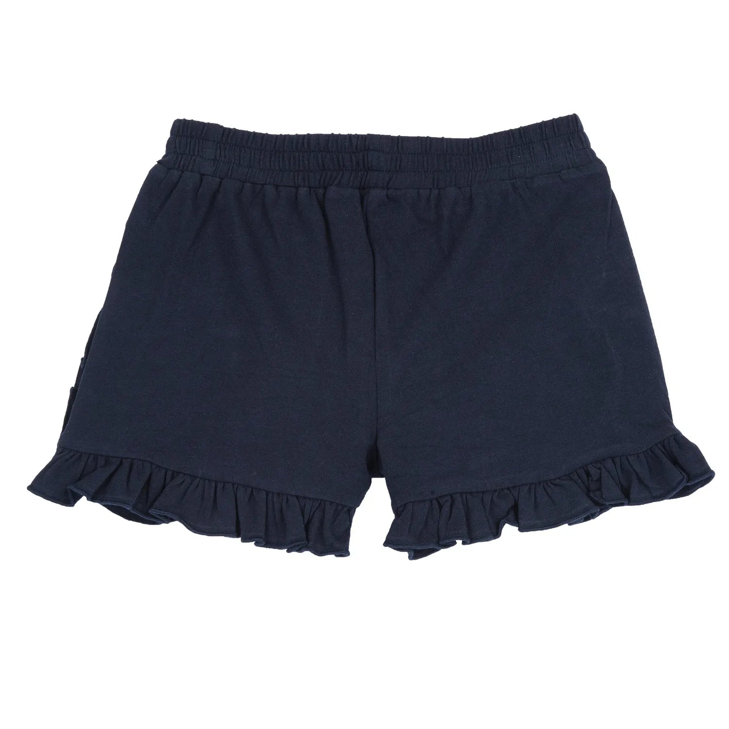 Girls Navy Blue Solid Shorts